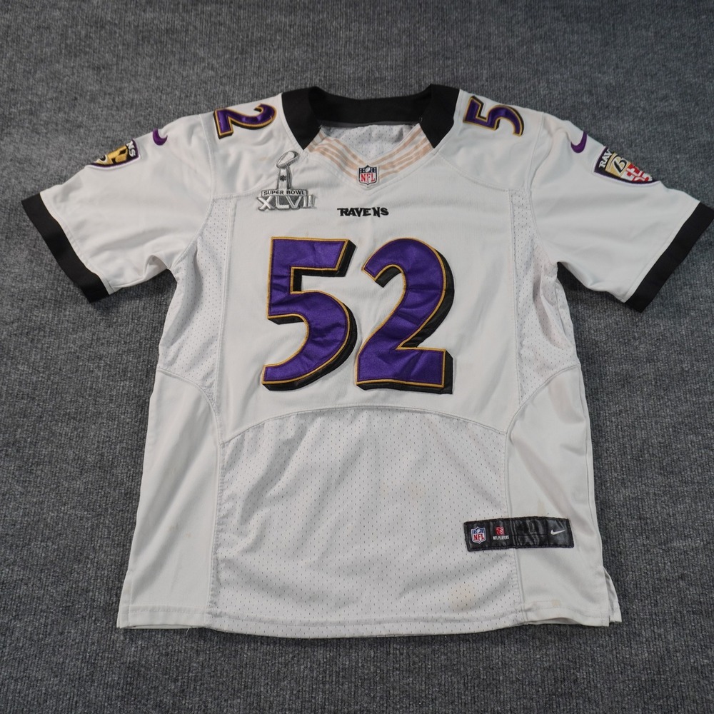 Nike Jersey Mens 40 White Baltimore Ravens Ray Lewis Super Bowl XLVII Patch 52